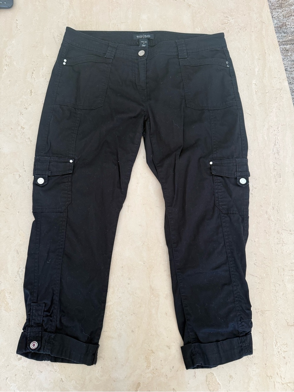 White House Black Market Black Cargo Capri Pants